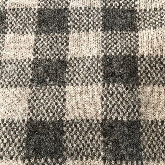 Ellen Tracy Check Pattern Long Sleeve Shawl Collar Sweater Jacket Grey Size M - Picture 10 of 13